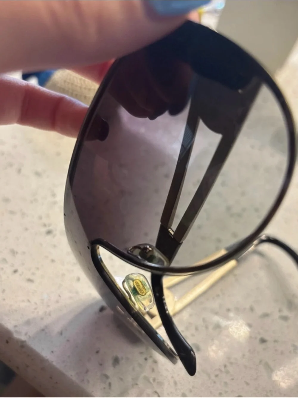 Versace Shield gradient Sunglasses with Gold Accents